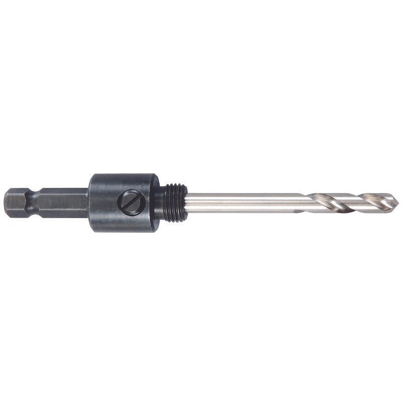 Starrett A1E Lochsägen Dorn - 14-30mm Schnellwechsel-Schraubgewinde Sechskantschaft mit 13 mm längerem Schnellarbeitsstahl-Pilotbohrer - Schnellwechseldorn
