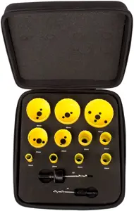 Starrett Bimetall-Lochsägen-Bausatz - 13-teiliges KFC11021 Schneller Schnitt Deluxe Elektriker Lochsägen-Set - Kompatibel mit Bosch Dewalt Hitachi Festool Milwaukee