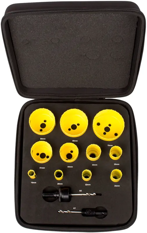 Starrett Bimetall-Lochsägen-Bausatz - 13-teiliges KFC11021 Schneller Schnitt Deluxe Elektriker Lochsägen-Set - Kompatibel mit Bosch Dewalt Hitachi Festool Milwaukee