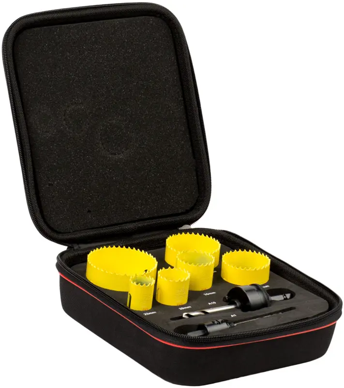 Starrett Bi-Metall-Lochsägen-Bausatz - 8-teiliger KFC06023 Schnellschnitt-Allzweck-Lochschneider mit Dorn-Set - Kompatibel mit Bosch Dewalt Hitachi Festool Milwaukee