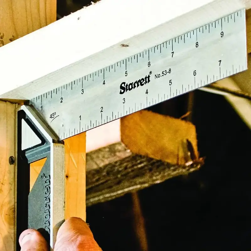 Starrett Carpenter Quadrat - K53M-250-S Edelstahl-Winkellineal Tischlerei 250mm (10Inch) - Griff aus Aluminiumlegierung für die Holzbearbeitung