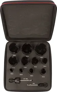 Starrett Hartmetall-Lochsägen-Kit - 13-teiliges, Mehrzweck-TCT-Lochsägen-Kit mit Dornensatz - Kompatibel mit Bosch Dewalt Hitachi Festool Milwaukee