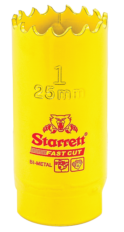 Starrett 25mm HSS Bi-Metall-Lochsäge - FCH0100 schnell geschnittene extra Kobalt-Lochsäge - für rostfreies Blech, Holz, Kunststoff, verschiedene Materialien
