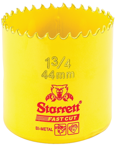 Starrett HSS Bi-Metall-Lochsäge - FCH0134 schnell geschnittene extra Kobalt-Lochsäge - für rostfreies Blech Holz Kunststoff verschiedene Materialien - 44mm