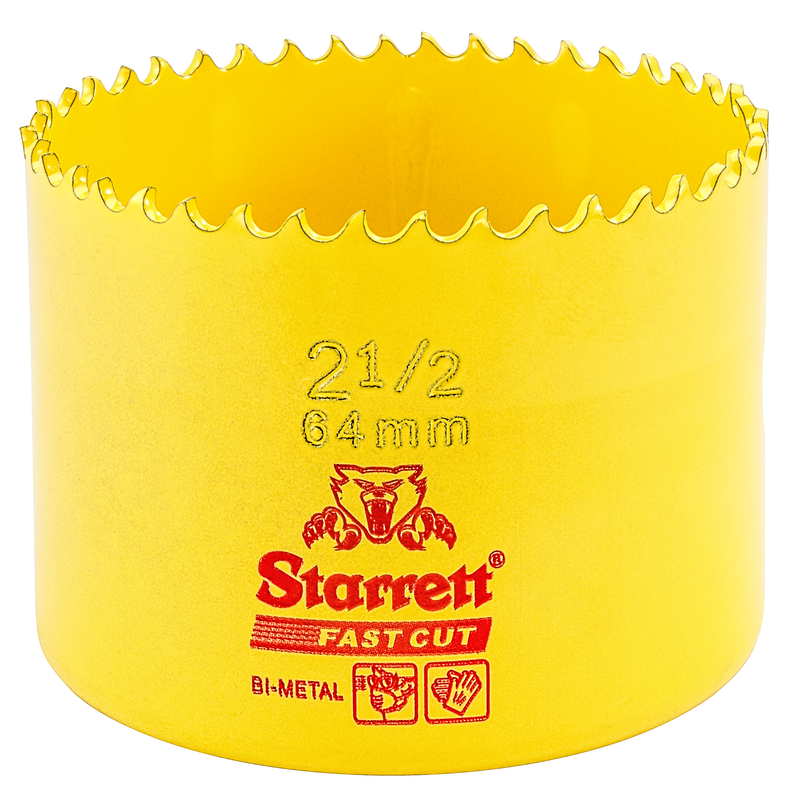 Starrett 64mm HSS Bi-Metall-Lochsäge - FCH0212 schnell geschnittene extra Kobalt-Lochsäge - für rostfreies Blech Holz Kunststoff verschiedene Materialien