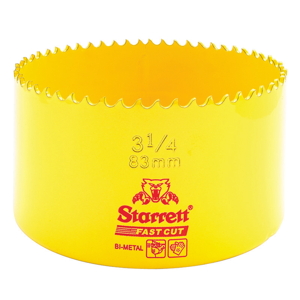 Starrett HSS Bi-Metall-Lochsäge - FCH0314 schnell geschnittene extra Kobalt-Lochsäge - für rostfreies Blech Holz Kunststoff verschiedene Materialien - 83mm