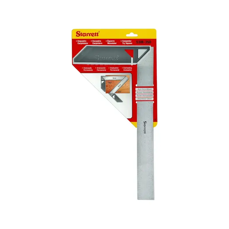 Starrett K53M-350-S Tischler Try Quadrat für die Holzbearbeitung – 350 mm metrischer Satz Vierkant