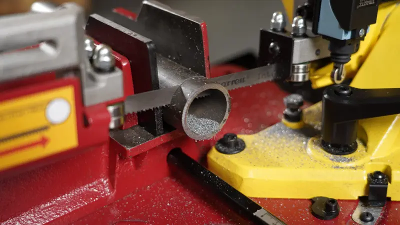 Starrett S1106NG +4 Stk 1440 x 13 x 0,65 mm Sägeblätter, Metallbandsäge, 850 Watt, Variable geschwindigkeit 30–80 m/min, Gährung 0-60°