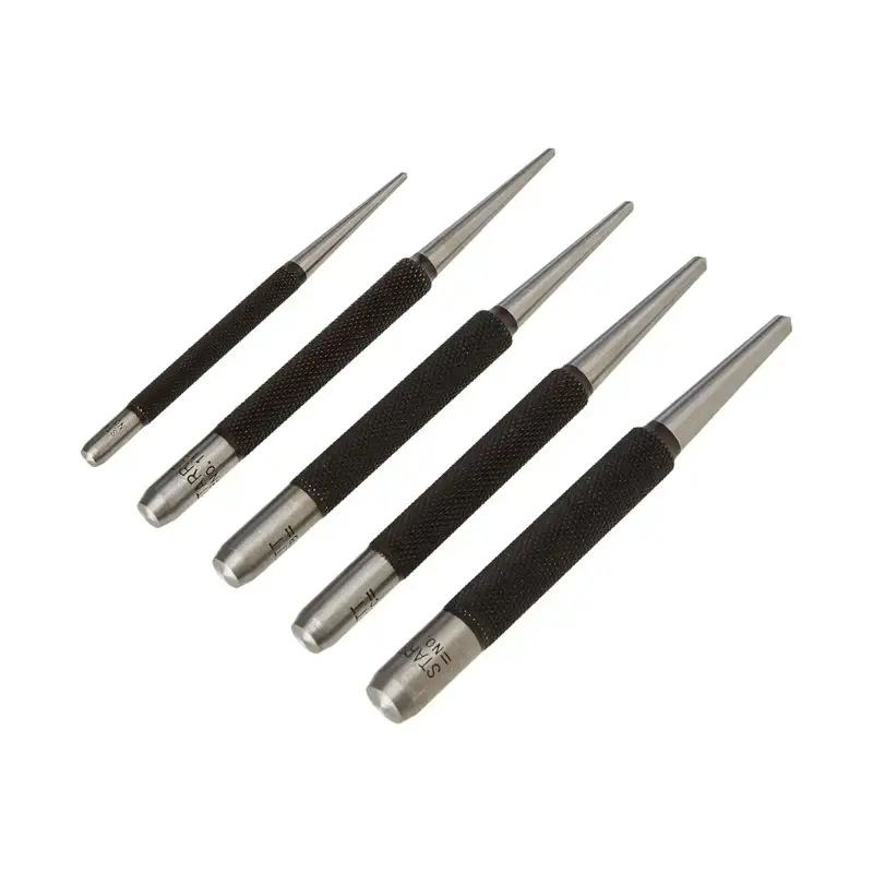 Starrett S117PC Körner Set, 1/16", 5/64", 3/32", 1/8", 5/32" Durchmesser, im Kunststoffkoffer