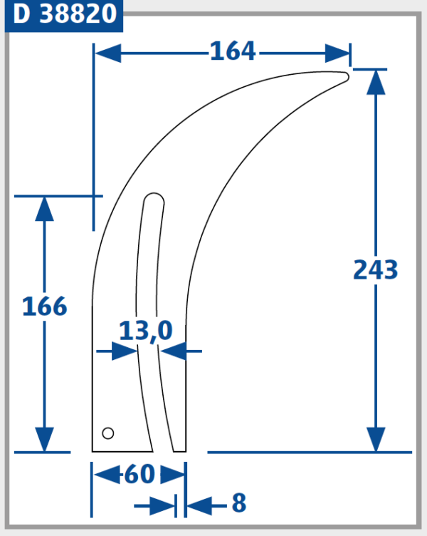 Spaltkeil für Sägeblatt für Sägen von ø 250 – ø 350 mm, 2,2 mm Spaltkeilstärke