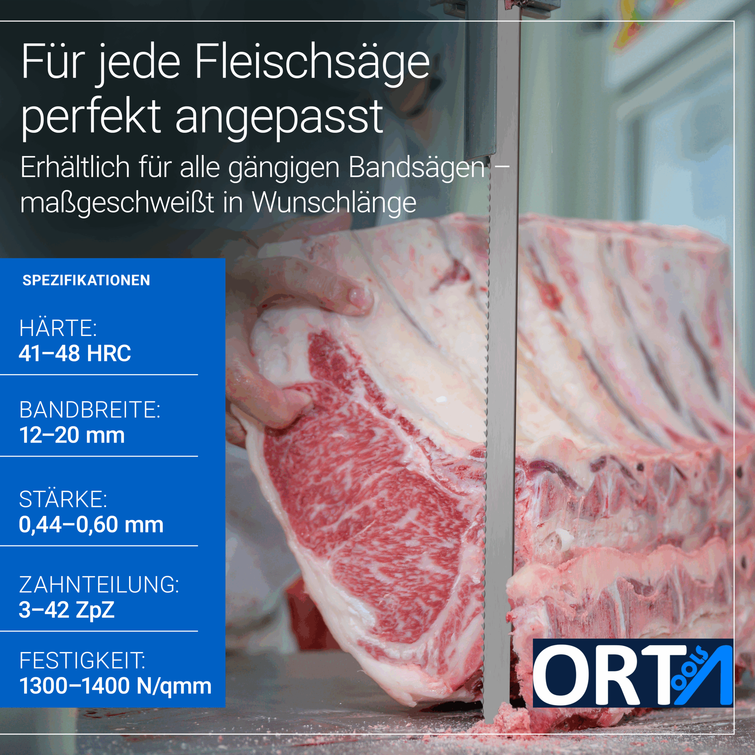 Individuelle Anfertigung Fleischerei Bandsägeblätter